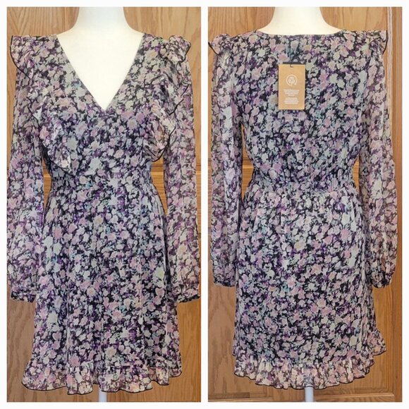 Vero Moda Vmina Inga Ditzy Floral Short Babydoll Ruffle Dress Nordstrom NEW - Picture 15 of 16